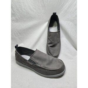 Crocs Walu Slip On Loafers Mens 14 Casual Smoke/light Grey Shoes- No Insoles